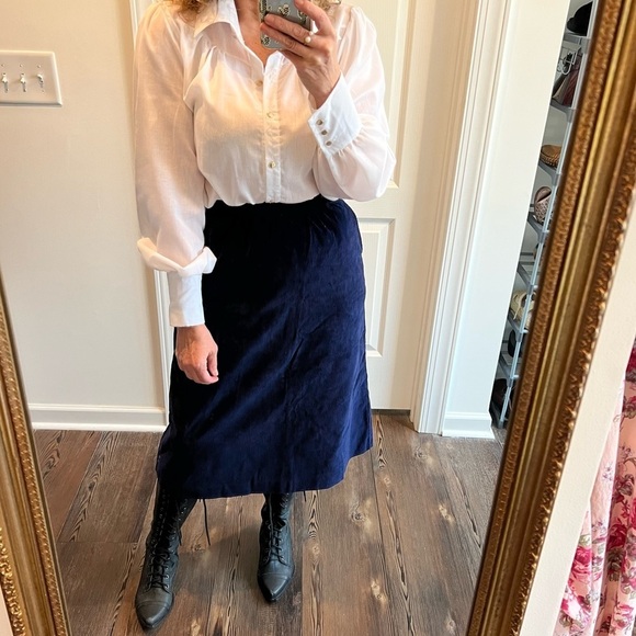NWT Deadstock vintage navy blue corduroy skirt size small - Picture 2 of 7